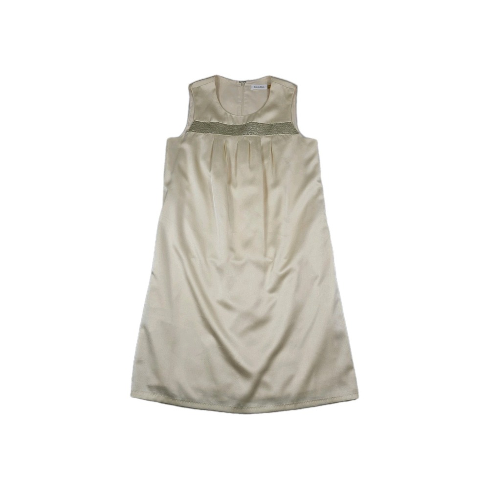 Calvin Klein‎ Ivory Women's Size 6 Sleeveless Dress Sequin Front